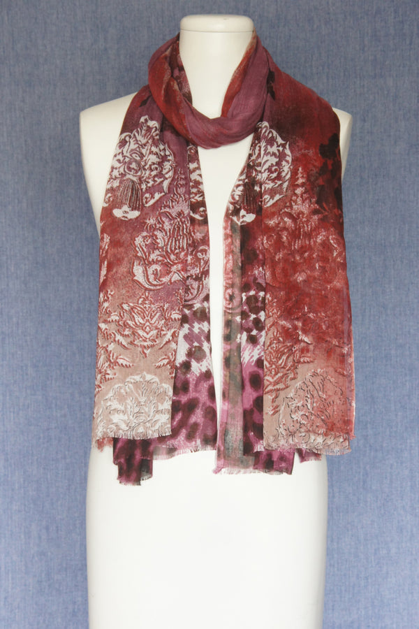 Leopard with Batik Print Scarf (SE-1604)